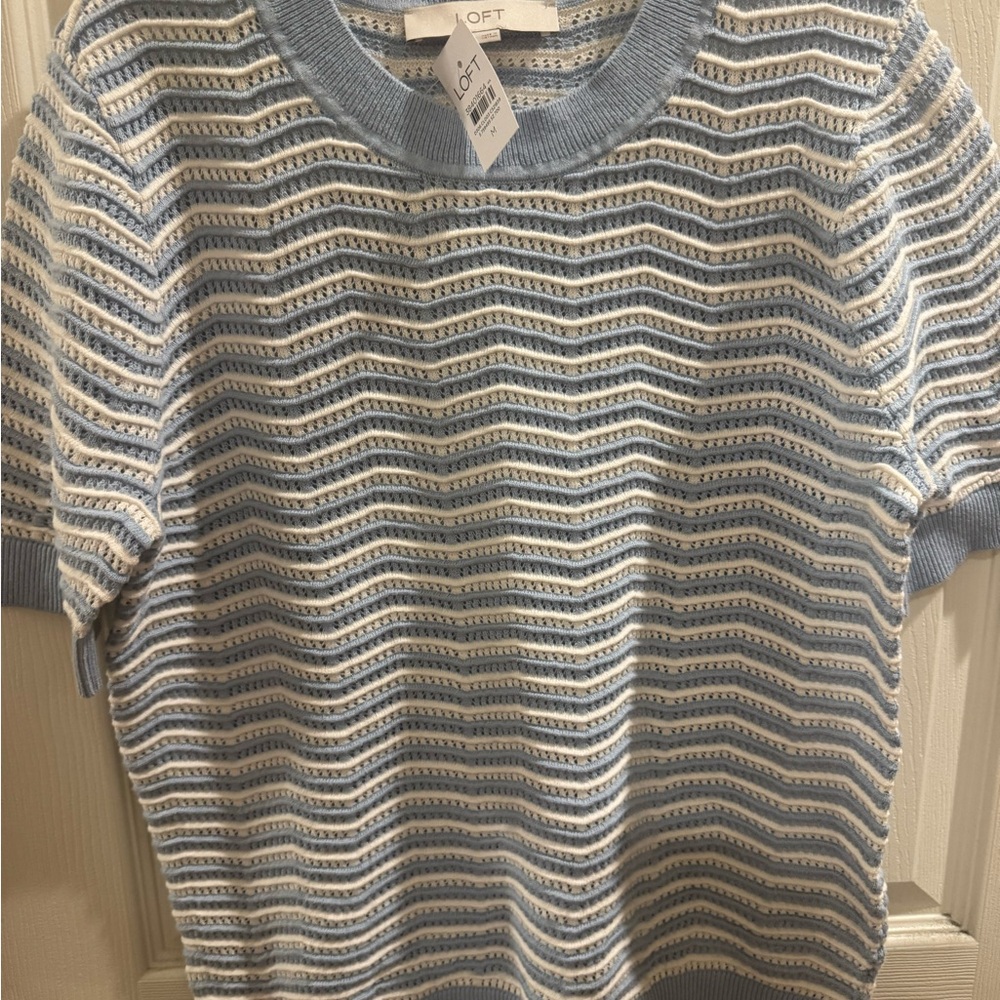 LOFT  NWT Women’s  Blue and White Sweater